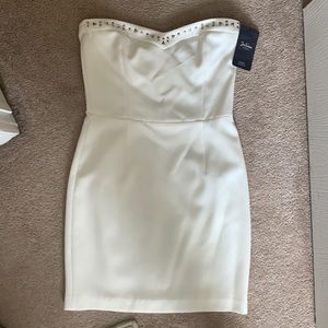 Zara Strapless White Bodycon Dress - NEW WITH TAGS